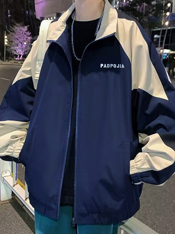 Chaqueta de hombre con cremallera en contraste-1