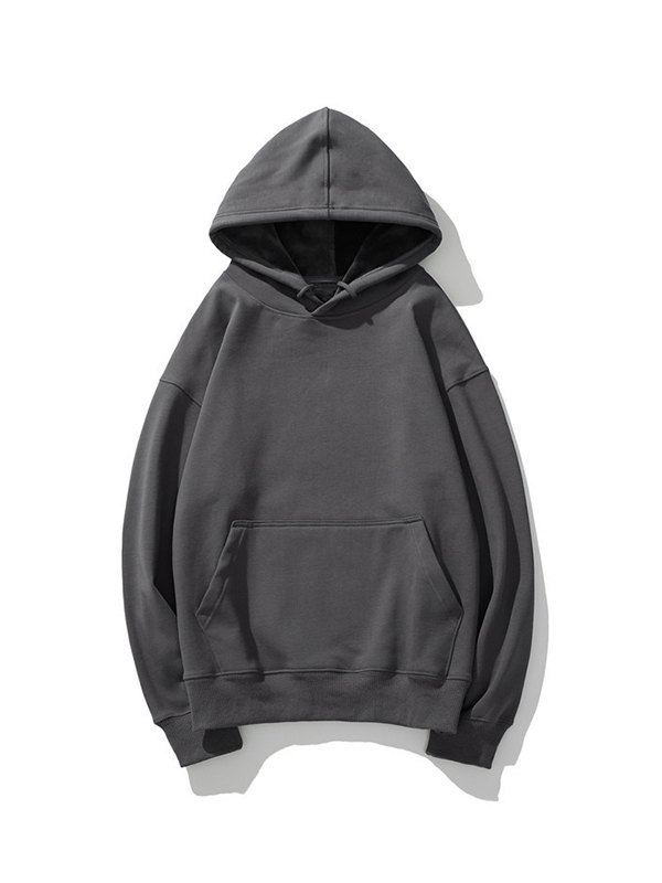 Sudadera con capucha de color liso para hombre-2