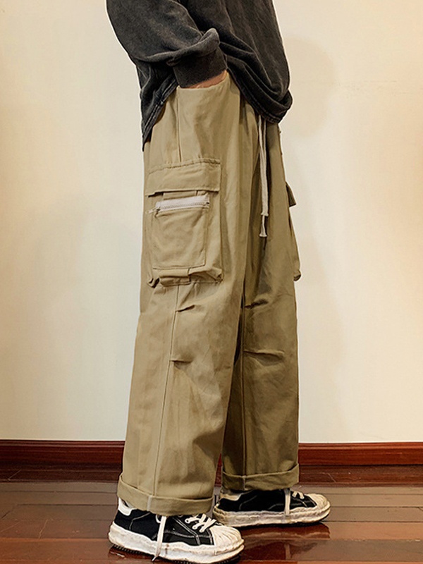 Pantalones cargo de skate con parche de bolsillo para hombre-2