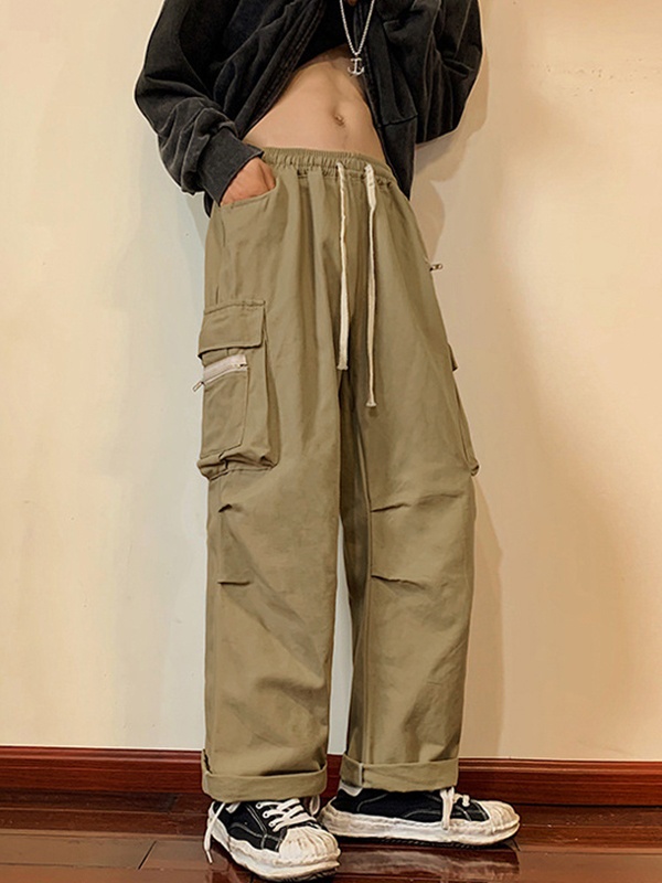 Pantalones cargo de skate con parche de bolsillo para hombre-3
